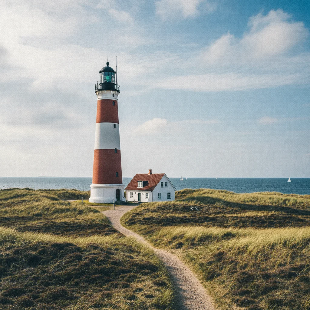 Der historische Leuchtturm auf der Insel Omø im Storebælt