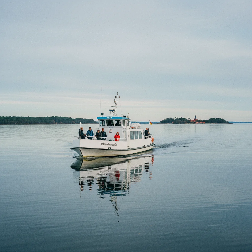 Die kleine Fähre nach Orø fährt über den ruhigen Isefjord