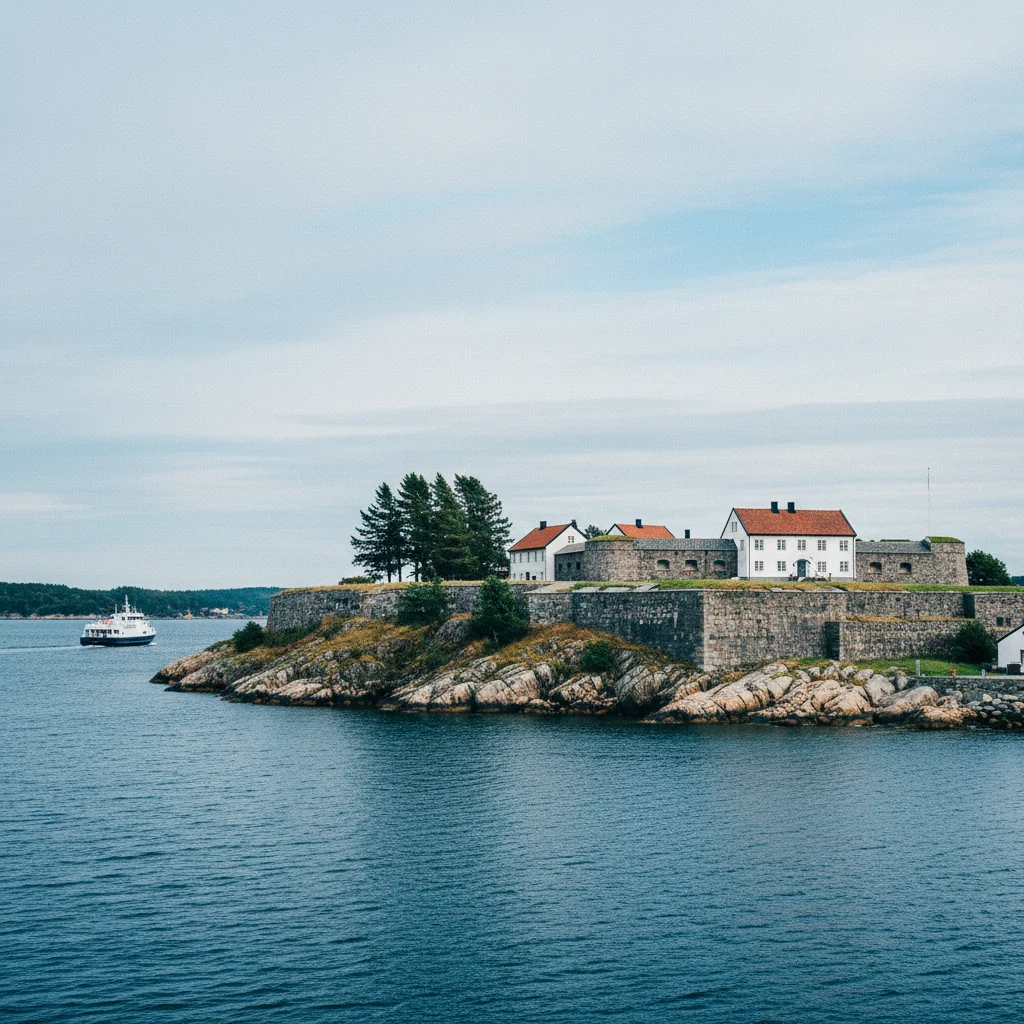 Die Festung Oscarsborg auf einer Insel im Oslofjord