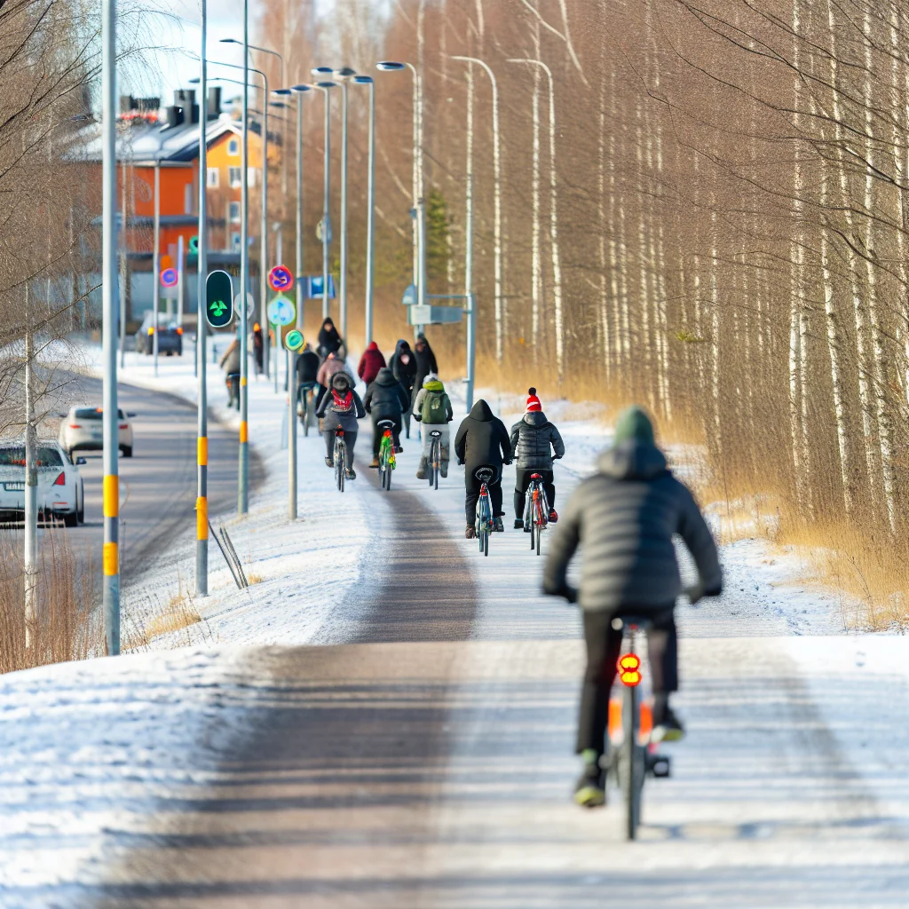 Radfahren in Oulu auf den bestens gepflegten Radwegen