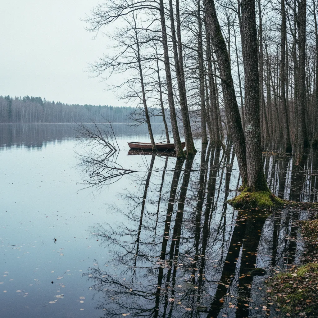 Überfluteter Wald im Soomaa-Nationalpark bei Pärnu