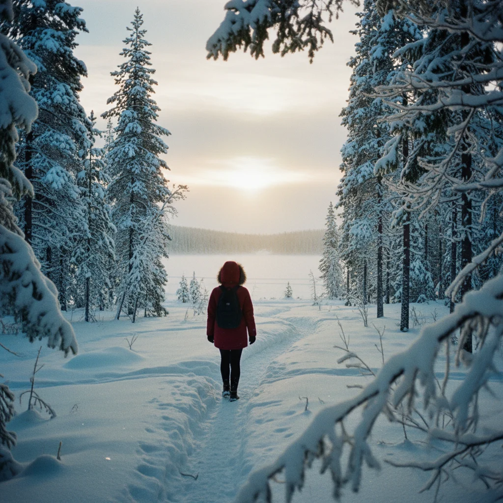 Verschneite Fjälllandschaft im Pallas-Yllästunturi Nationalpark im Winter