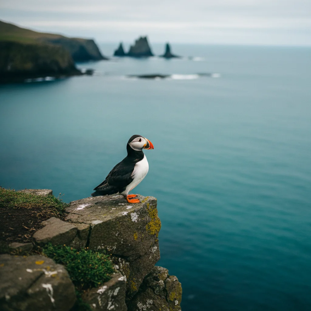 Papageientaucher auf den Westmännerinseln vor der Südküste Islands