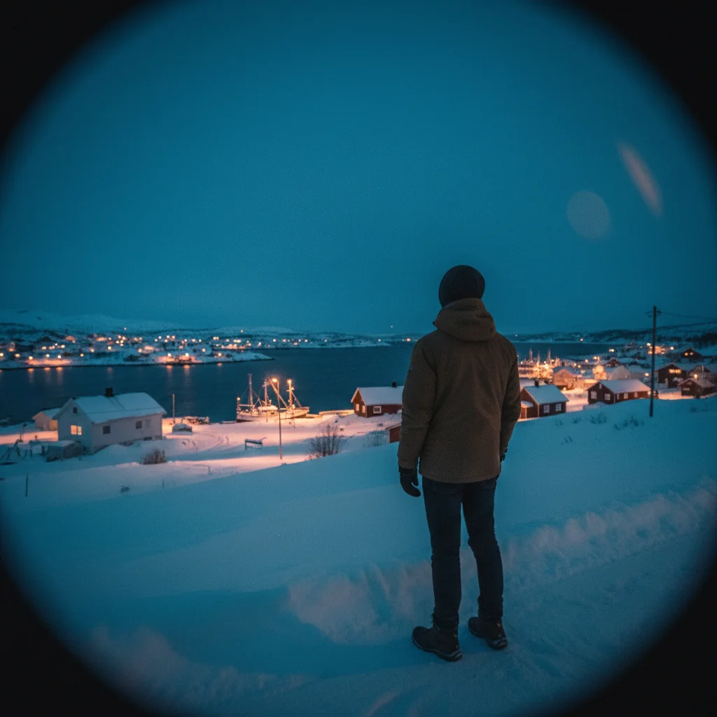 Blaues Polarnachtlicht über Tromsø