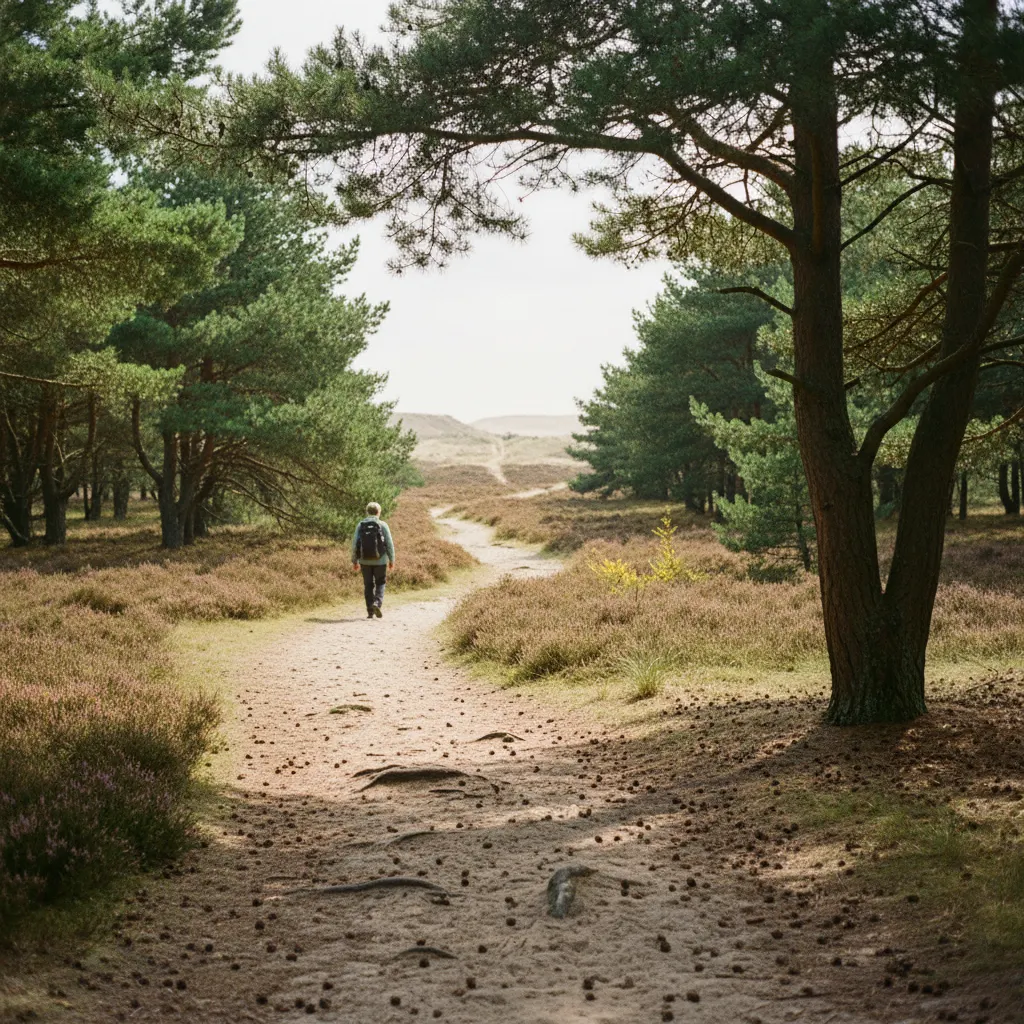 Wanderweg zur Råbjerg Mile durch Heide und Kiefernwald
