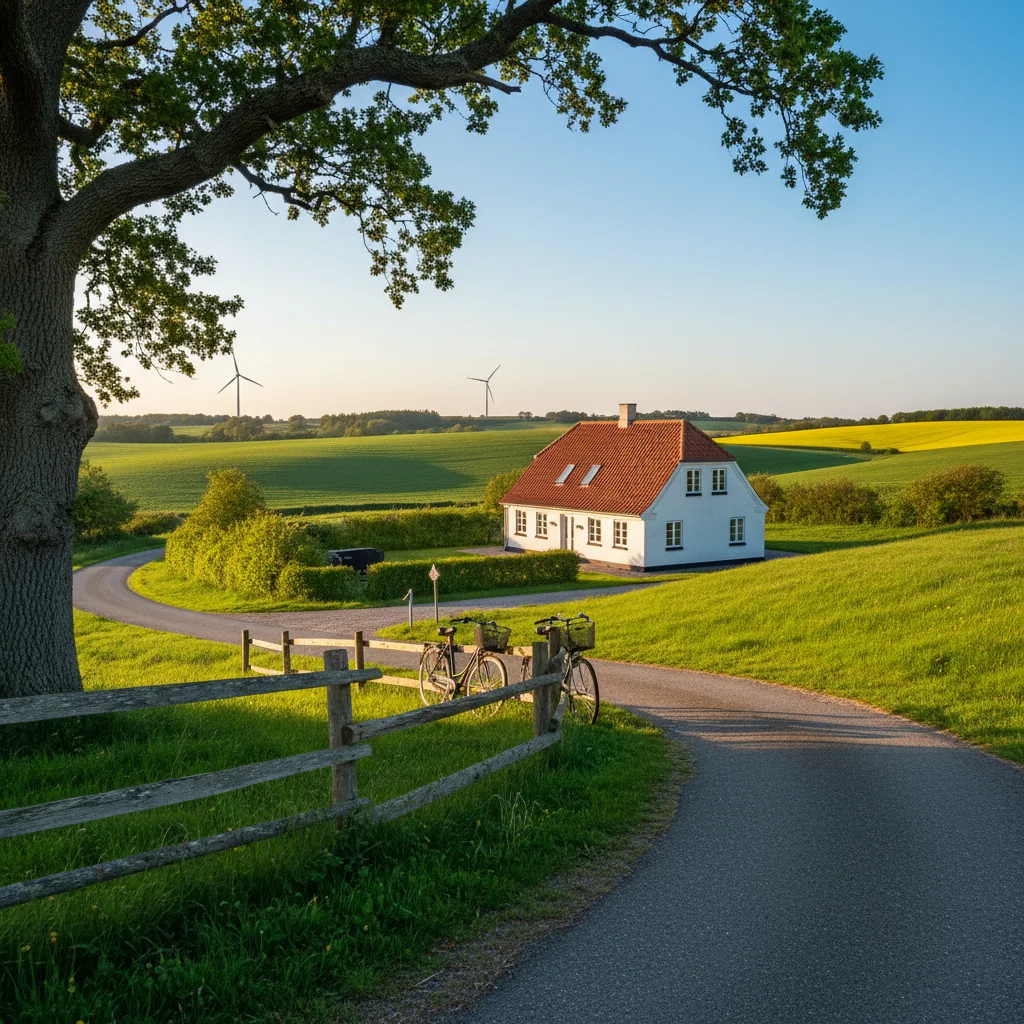 Ferienhaus an einer Radroute in der dänischen Landschaft