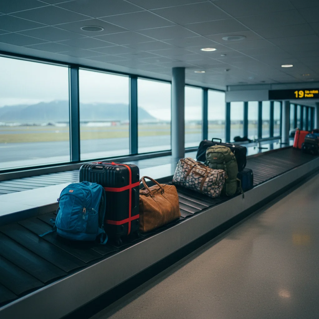 Reisegepäck am Flughafen Keflavík