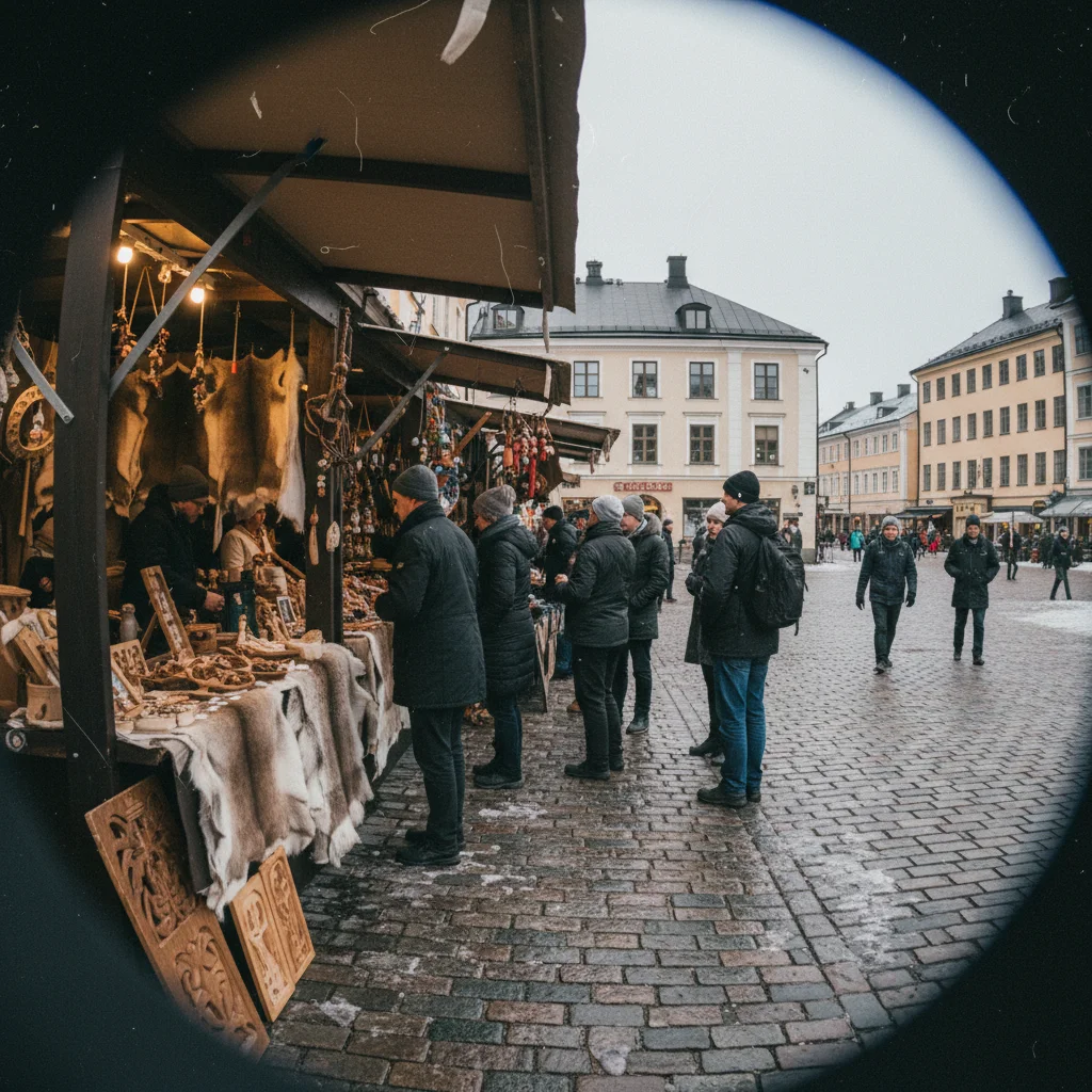 Rentierfleischprodukte auf einem finnischen Markt