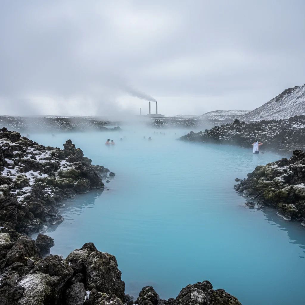 Die Blaue Lagune auf der Reykjanes-Halbinsel mit milchig-blauem Thermalwasser
