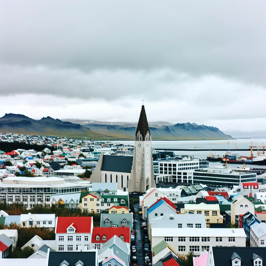 Blick über Reykjavík mit der Hallgrímskirkja