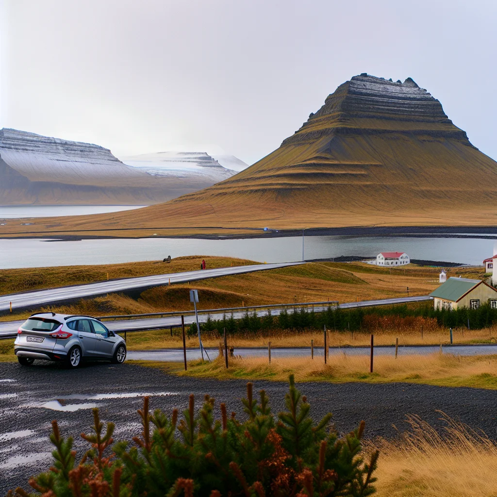 Blick auf den Kirkjufell-Berg auf der Snæfellsnes-Halbinsel bei einem Ringstraßen-Abstecher