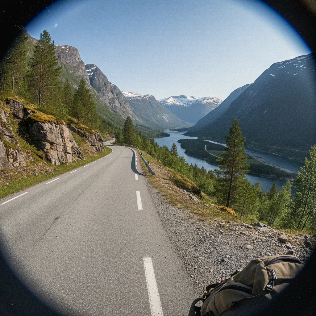 Blick auf Åndalsnes am Romsdalsfjord mit Bergen im Hintergrund