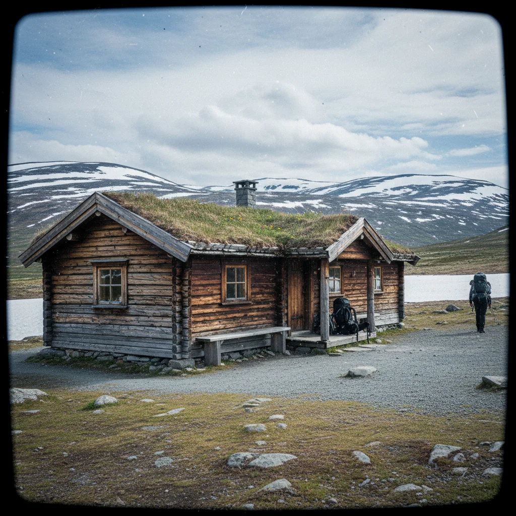 Traditionelle Berghütte in der Rondane Nationalpark Landschaft