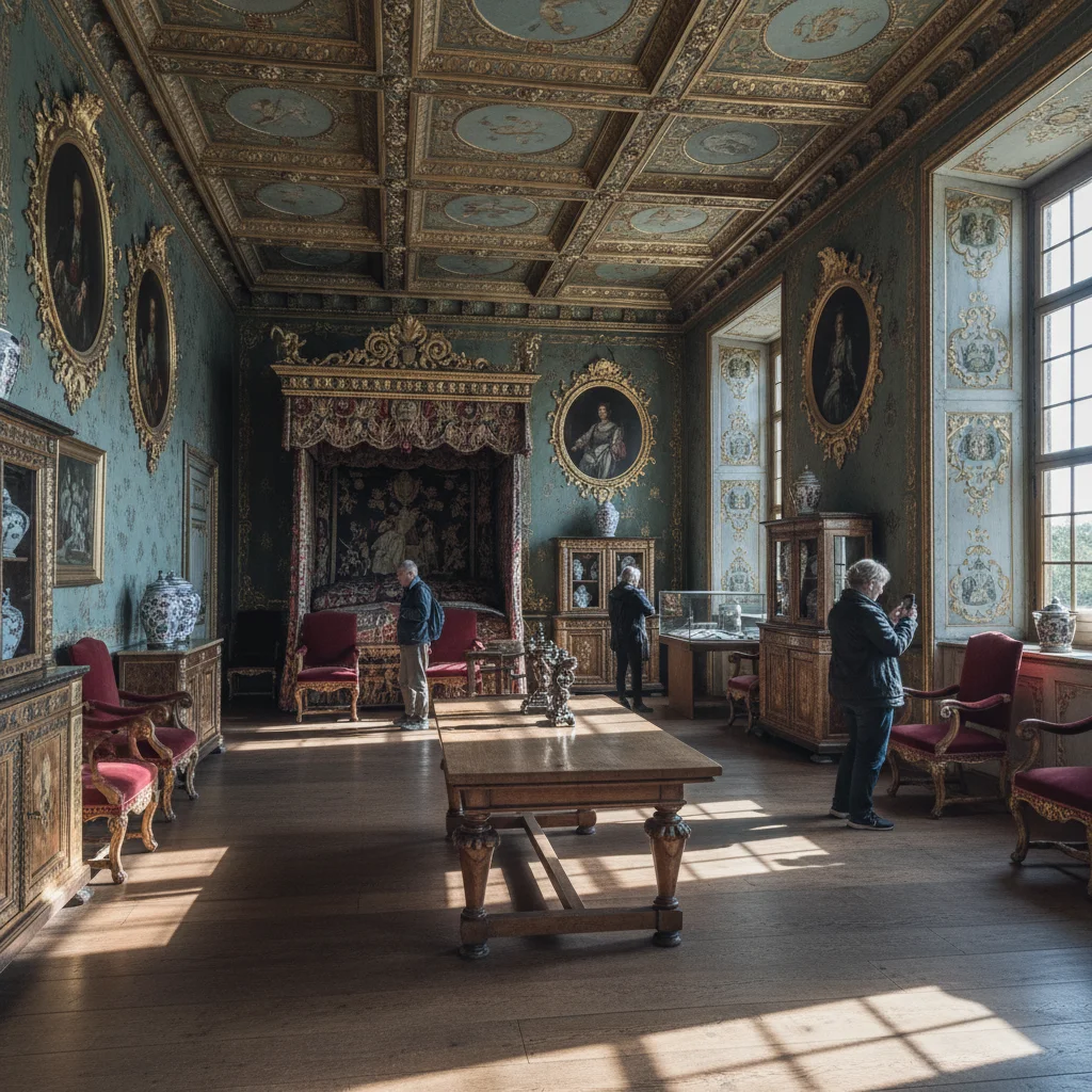 Prunkvoller Raum im Inneren von Schloss Rosenborg mit historischem Mobiliar