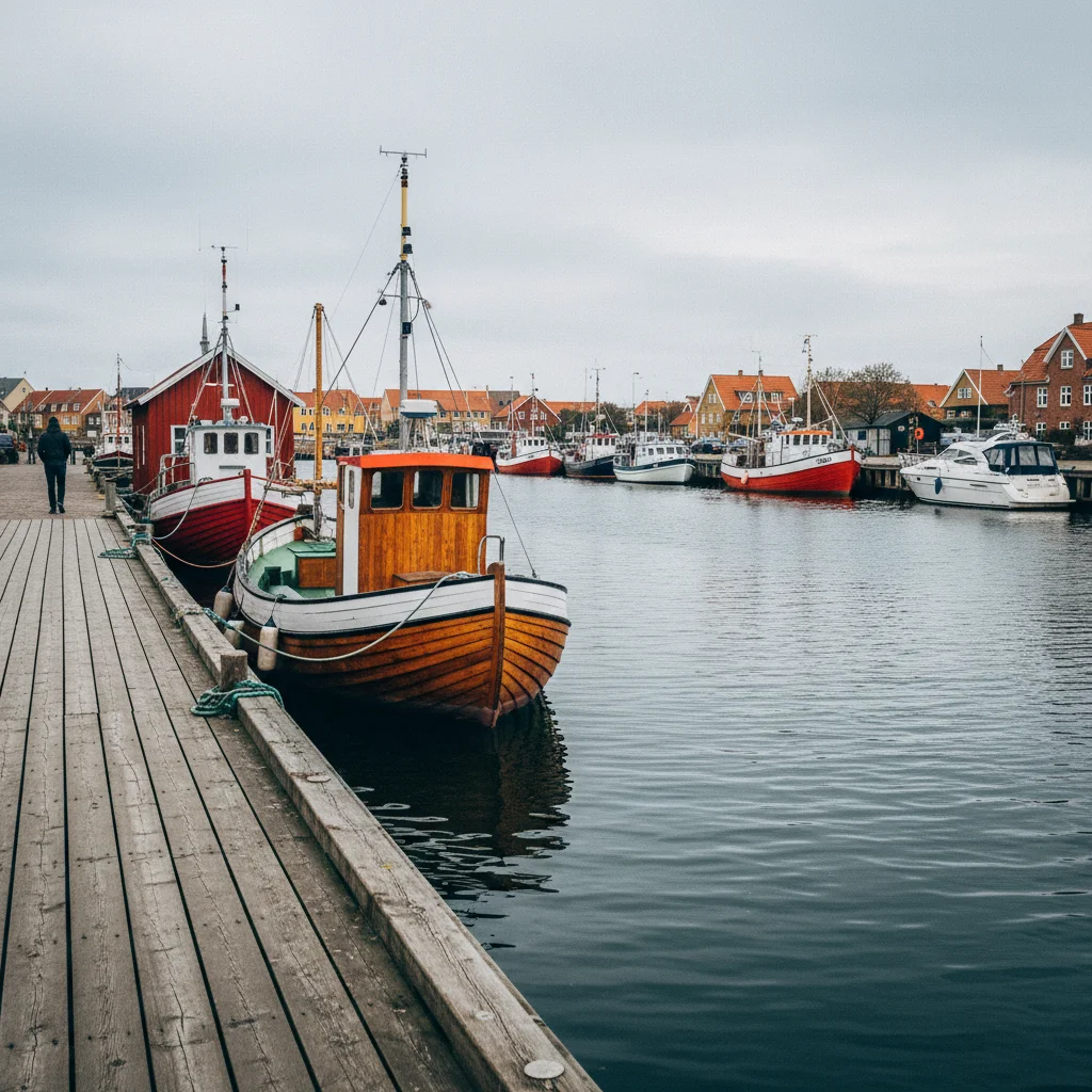 Hafen von Rudkøbing mit Fischerbooten und Yachten auf Langeland