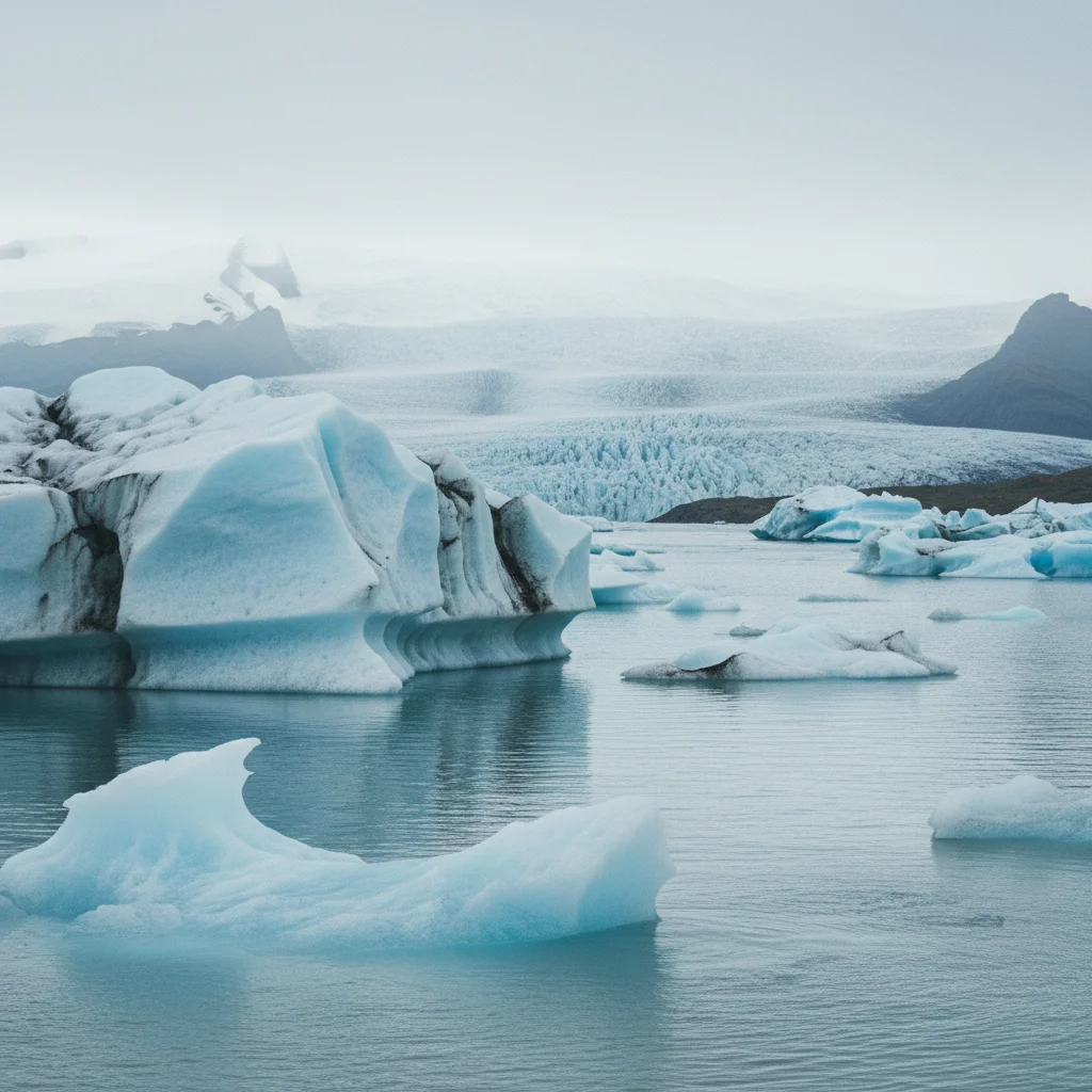 Gletscherlagune Jökulsárlón mit schwimmenden Eisbergen