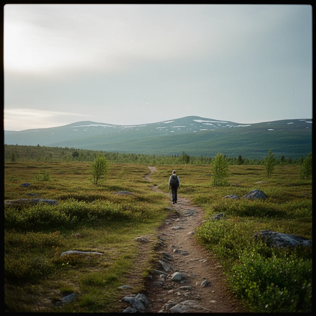 Saariselkä im Sommer mit Wanderweg und Fjäll-Landschaft