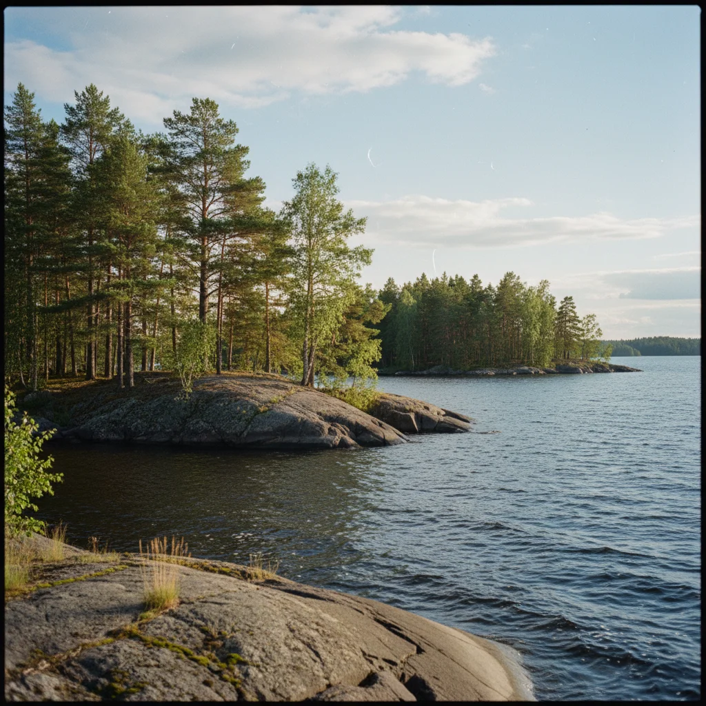 Luftaufnahme der Insellandschaft im Saimaa See