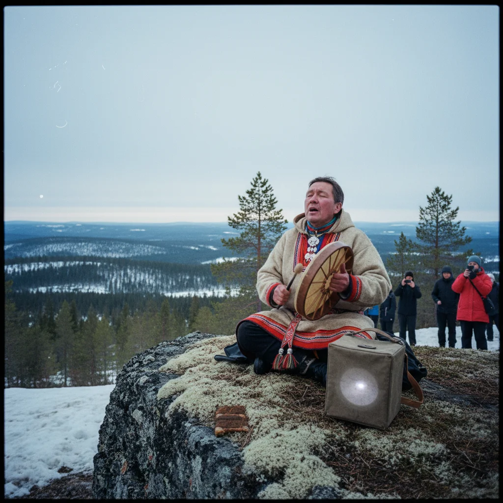 Sámi-Musiker beim Joiken