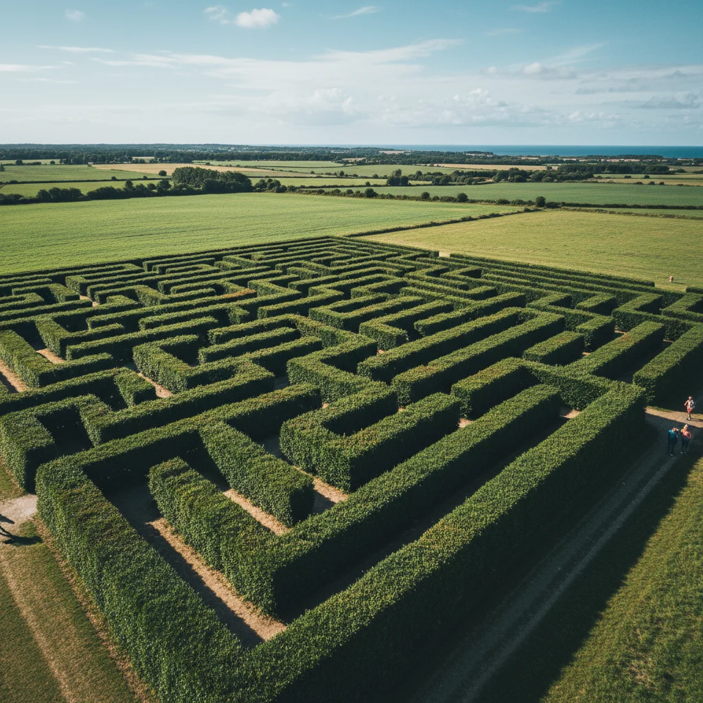 Hecken-Irrgarten Labyrinthia auf Samsø von oben gesehen