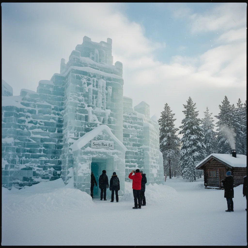 Eisskulpturen in der Ice Gallery des Santa Parks