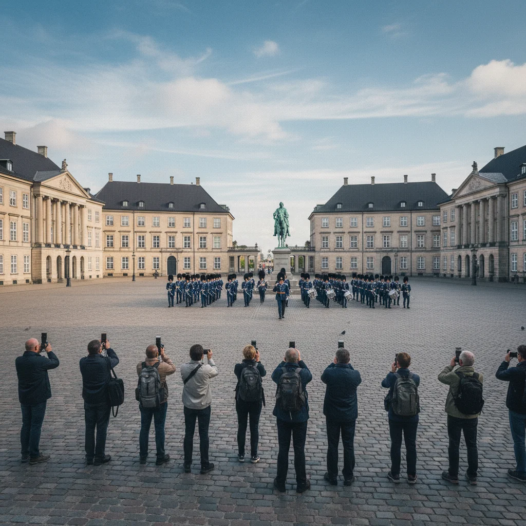 Schloss Amalienborg mit der Wachablösung der königlichen Leibgarde
