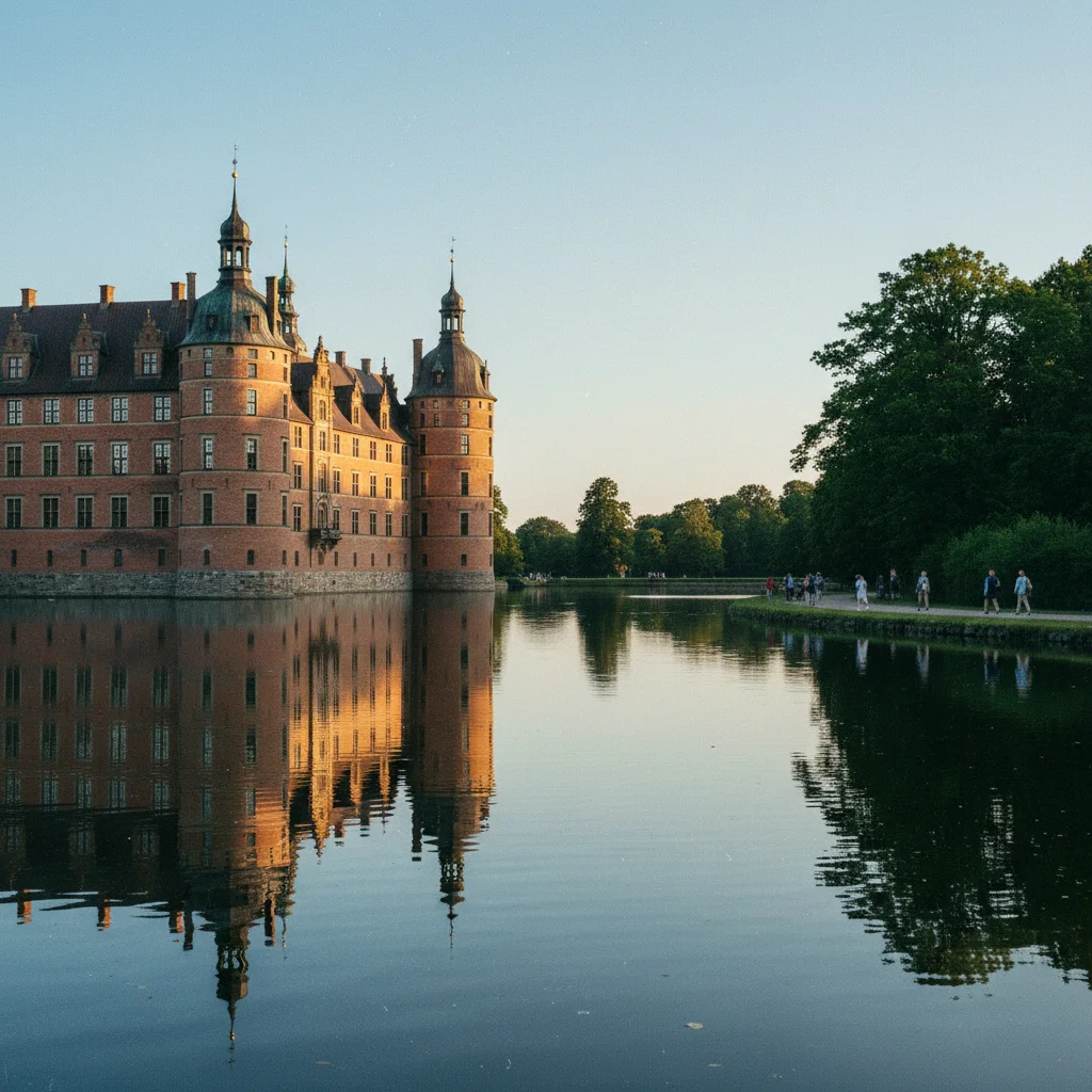 Schloss Frederiksborg spiegelt sich im Schlosssee