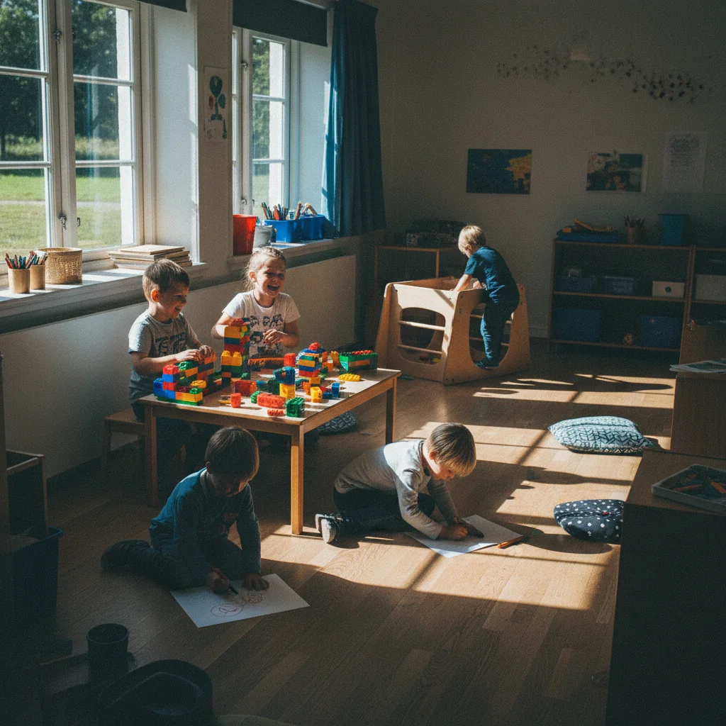 Kinder in einer dänischen SFO bei Nachmittagsaktivitäten