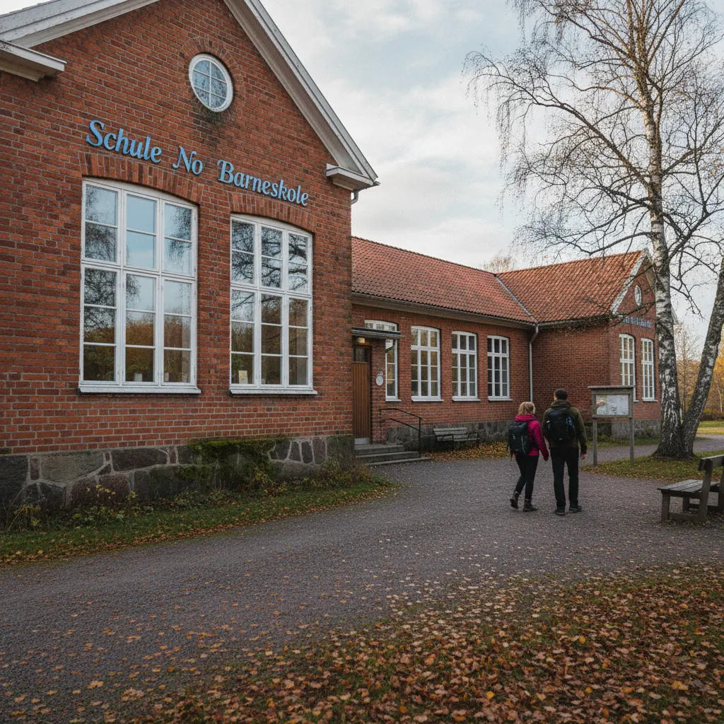 Norwegische Barneskole Grundschulklasse mit fröhlichen Kindern
