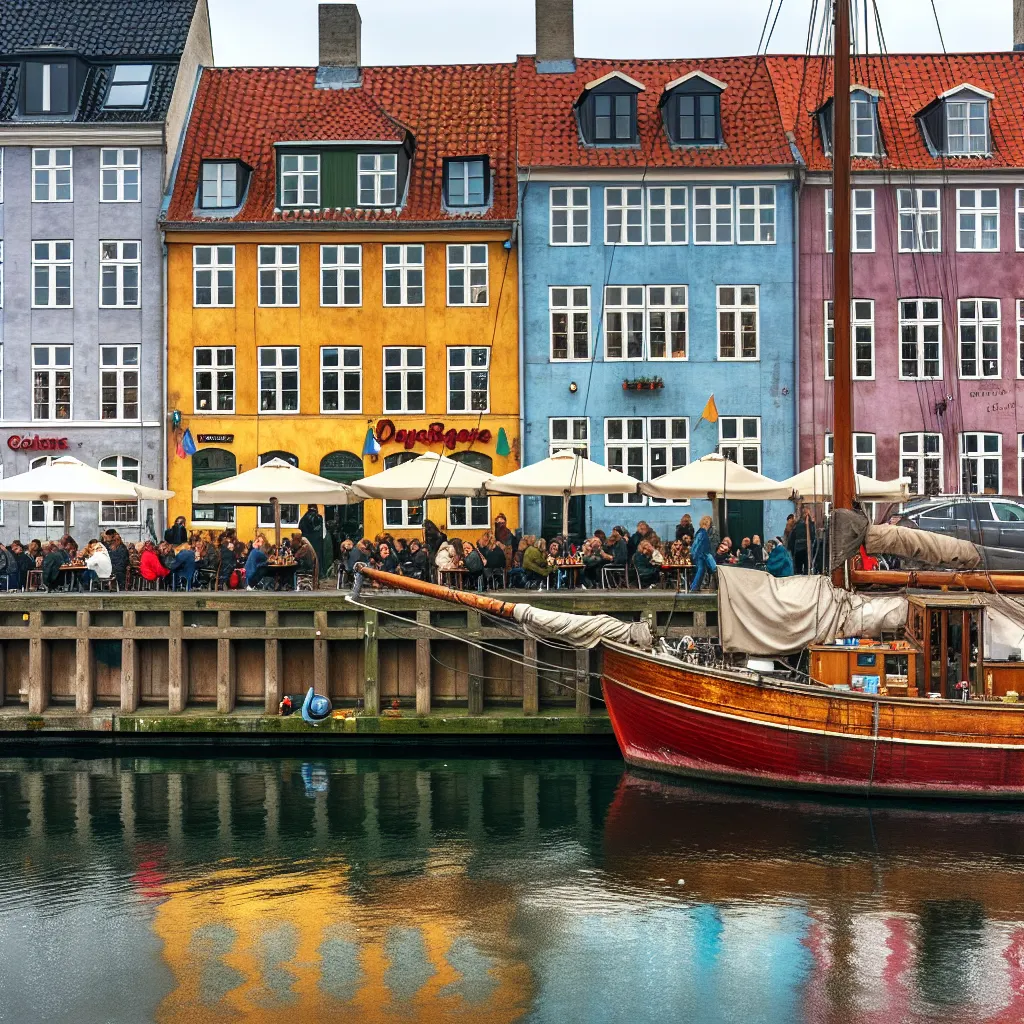 Bunte historische Häuserfassaden am Nyhavn-Kanal in Kopenhagen mit Segelschiffen