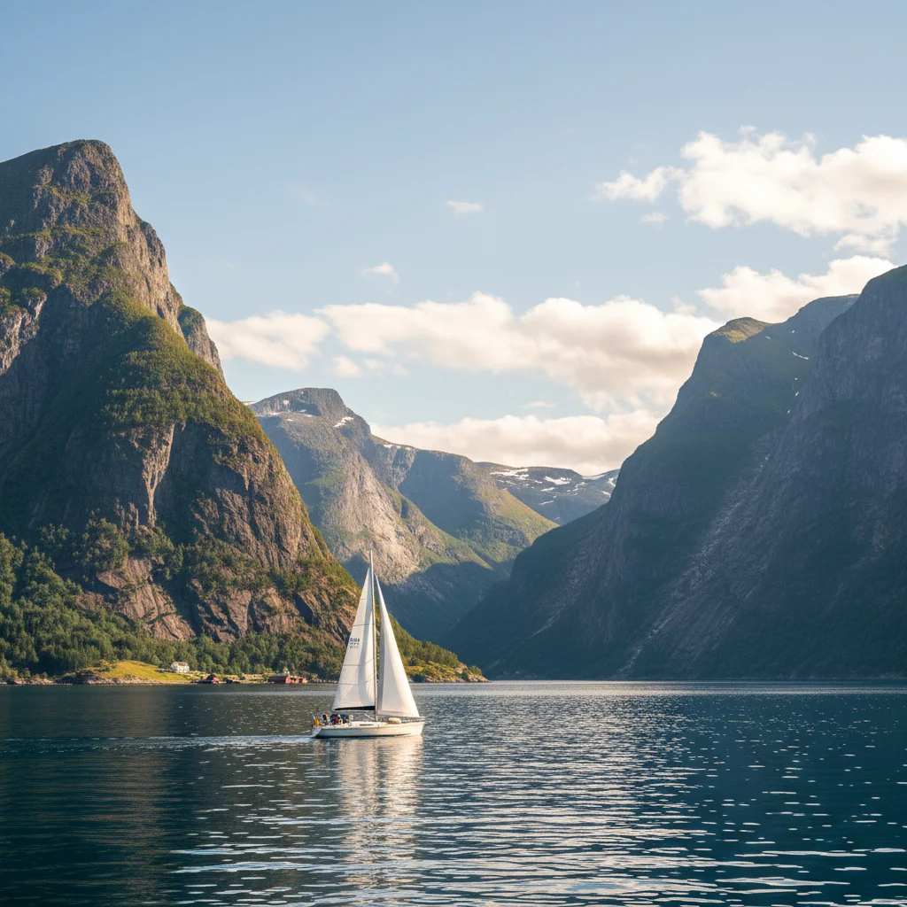 Segelboot in einem norwegischen Fjord