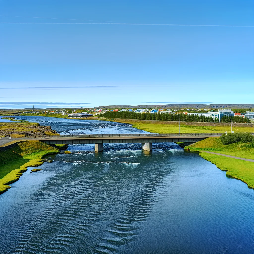 Brücke über den Fluss Ölfusá in Selfoss