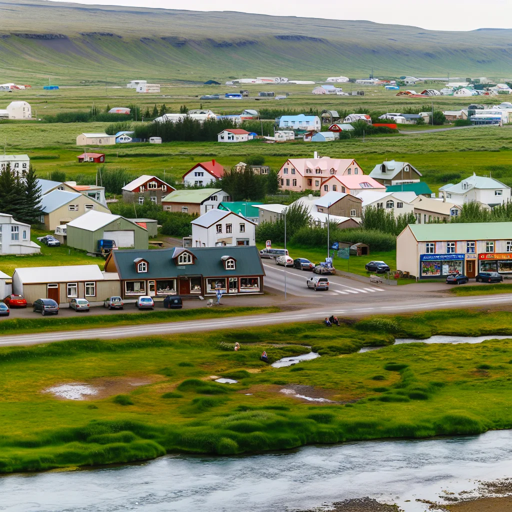 Selfoss am Fluss Ölfusá in Südisland