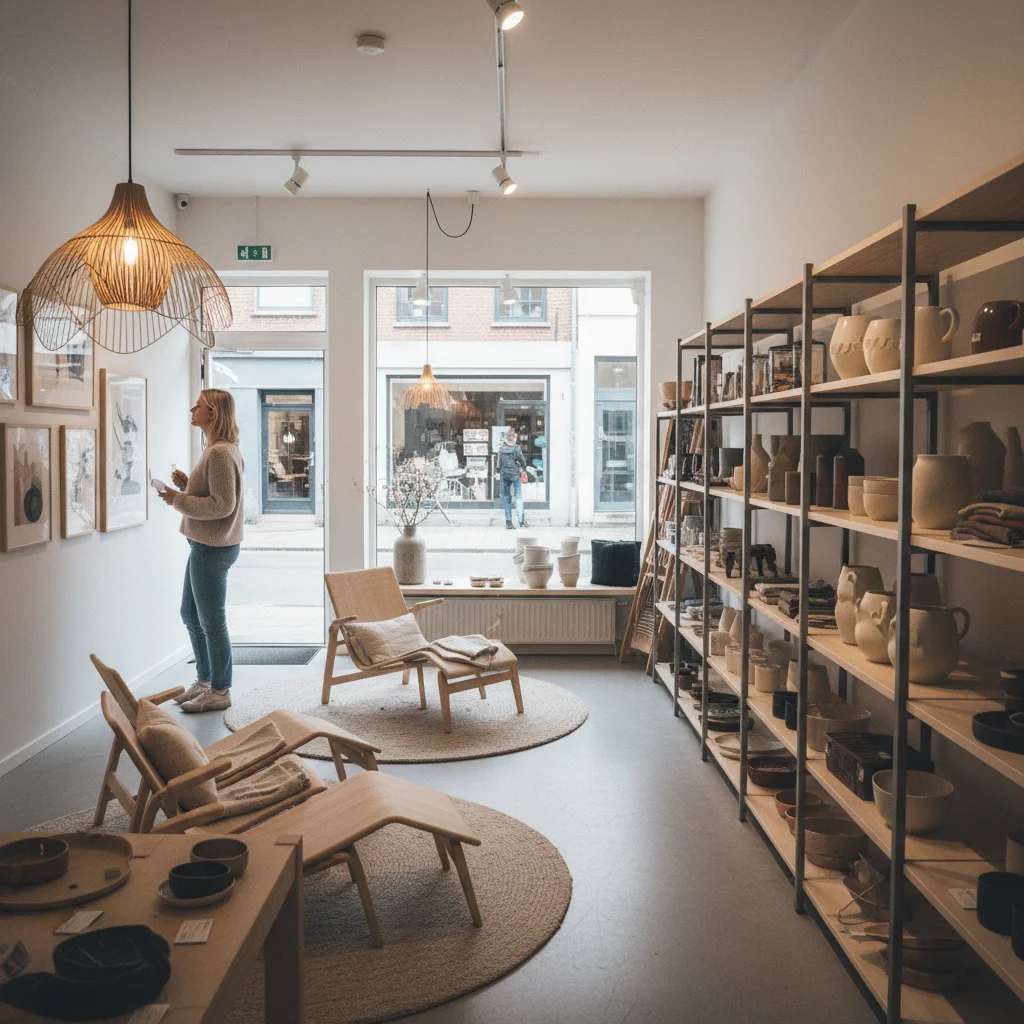 Dänischer Designladen in Kopenhagen mit Möbeln und Wohnaccessoires