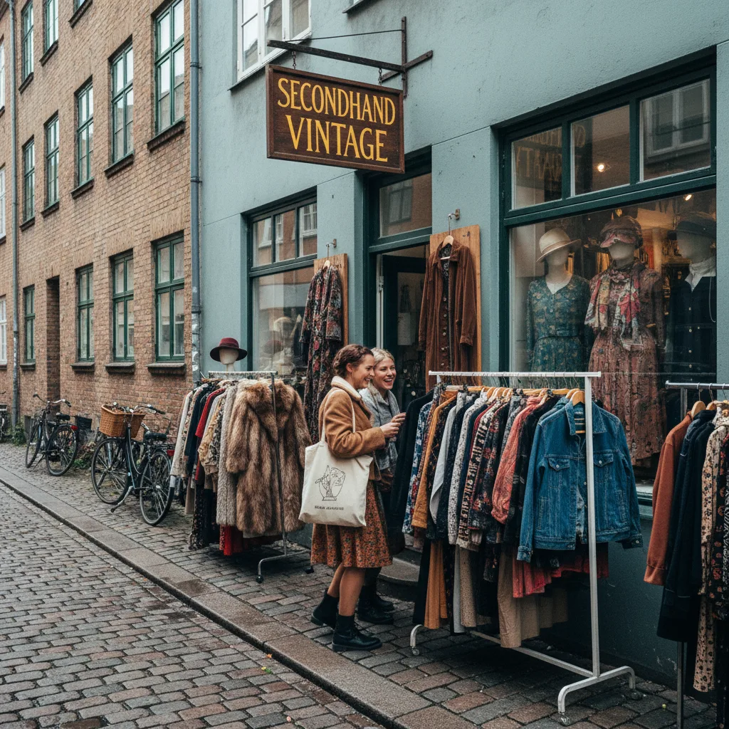 Secondhand-Laden in Kopenhagen mit Vintage-Mode
