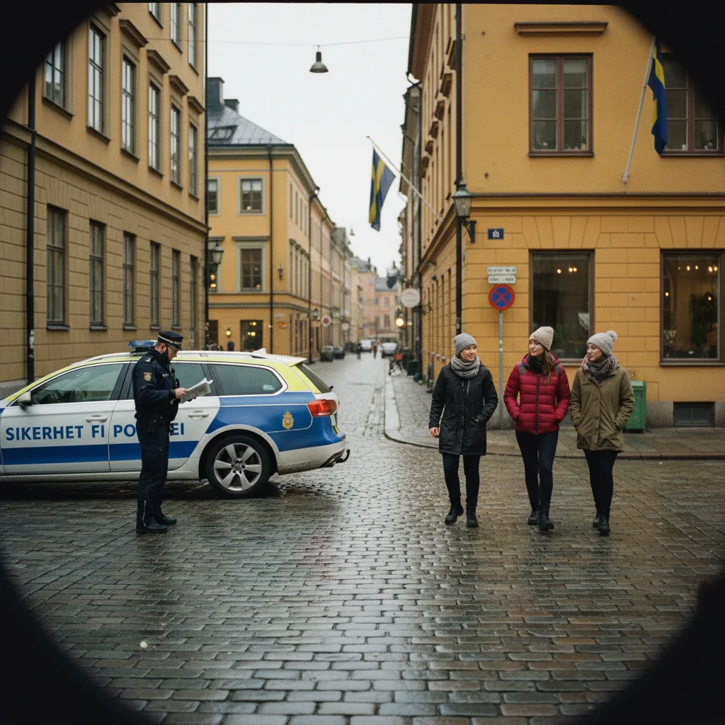 Finnische Polizeistation in einer kleinen Stadt