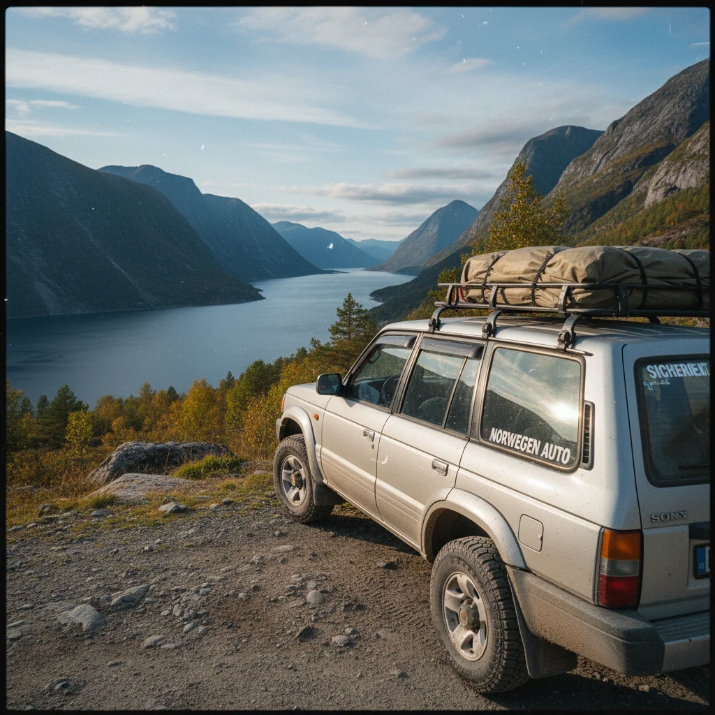 Autofahren auf einer norwegischen Bergstraße