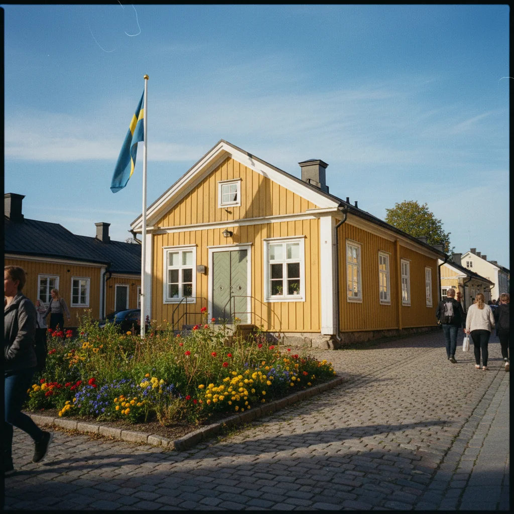 Das kleine gelbe Rathaus von Sigtuna aus dem Jahr 1744