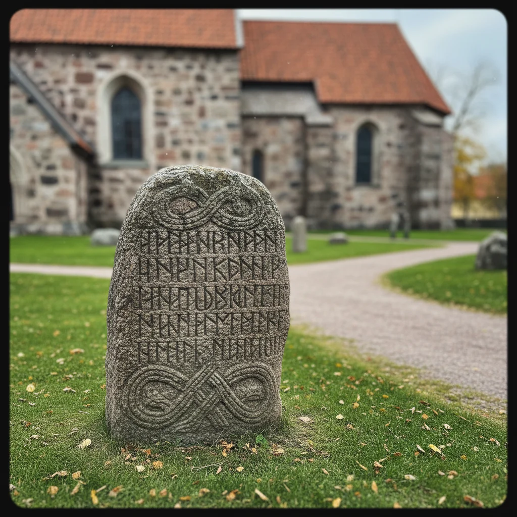 Runenstein mit Wikinger-Inschrift nahe Sigtuna