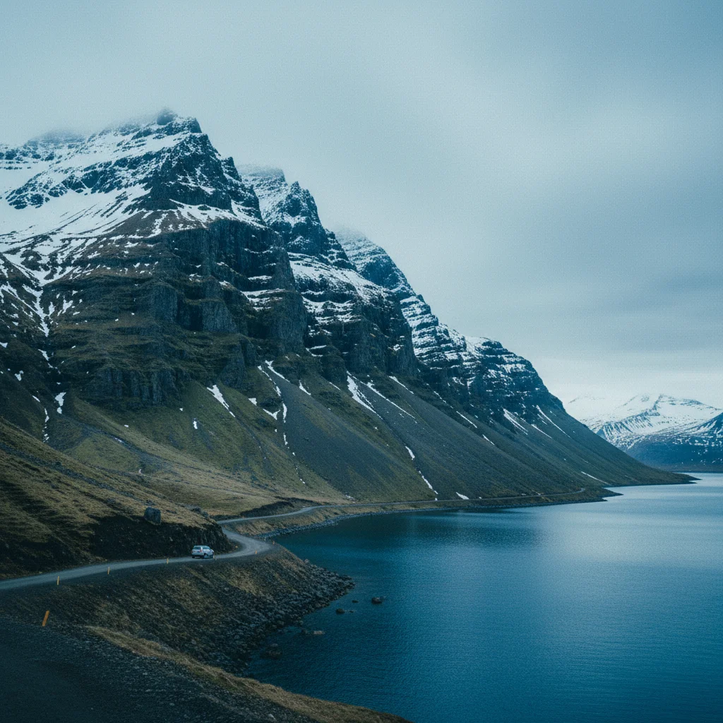 Tröllaskagi Halbinsel in Nordisland mit steilen Bergen und Fjord