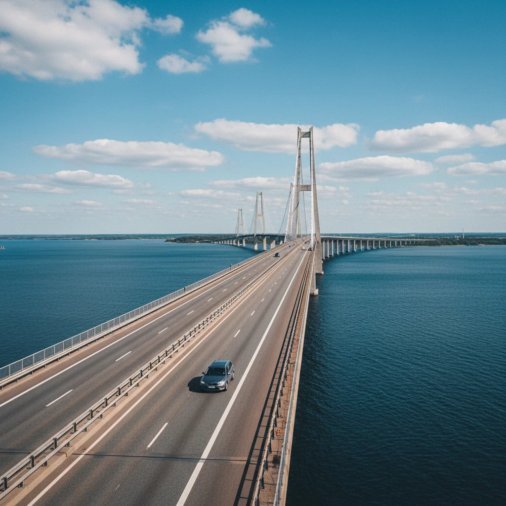 Auto auf der Öresundbrücke zwischen Dänemark und Schweden