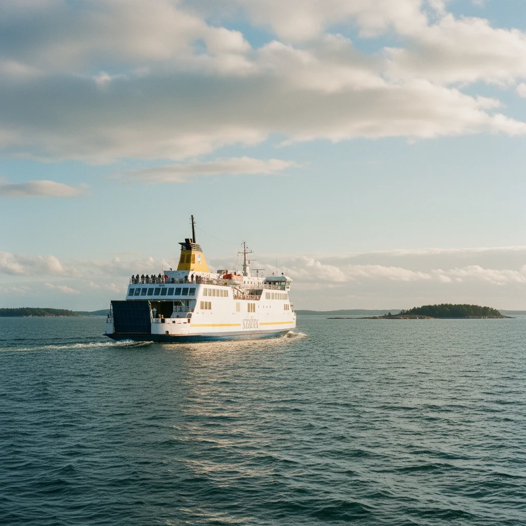 Große Fähre auf der Ostsee zwischen Deutschland und Skandinavien