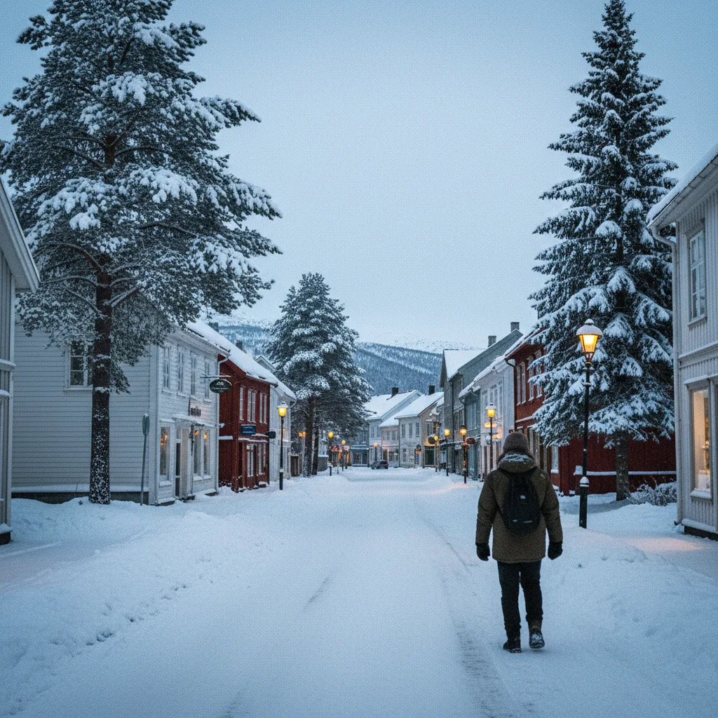 Lillehammer in Norwegen im Winter, Drehort der Serie Lilyhammer