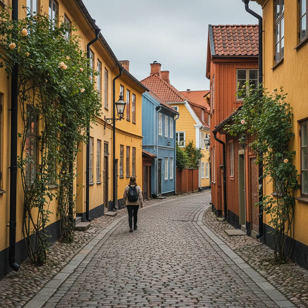 Altstadt von Ystad in Schweden, bekannt als Drehort der Wallander-Serie
