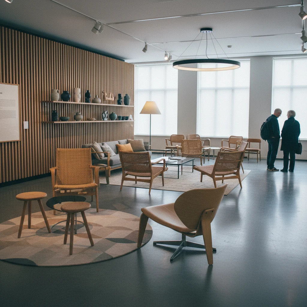 Innenansicht eines skandinavischen Designmuseums mit Möbelklassikern