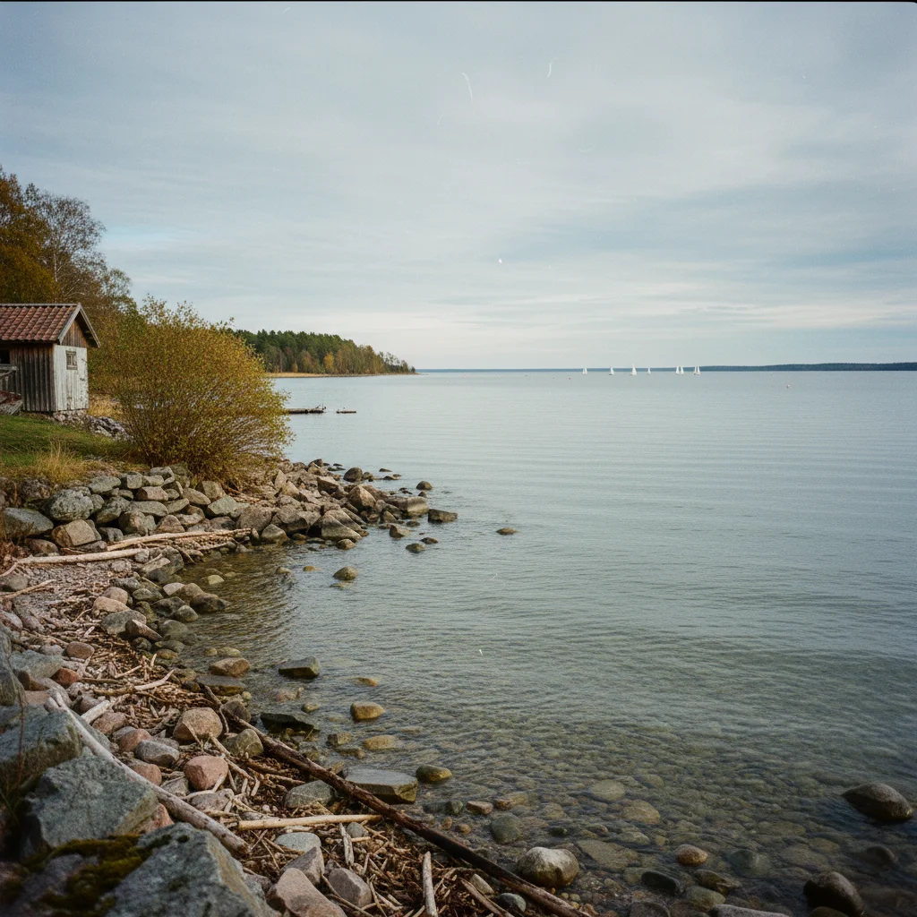Blick auf den Vättern See von der Gegend um Skövde