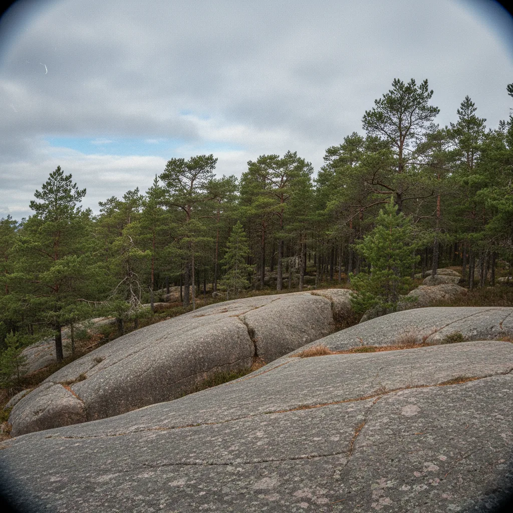 Glattgeschliffene Felsen und alte Strandlinien am Skuleskogen als Zeugnis der Landhebung