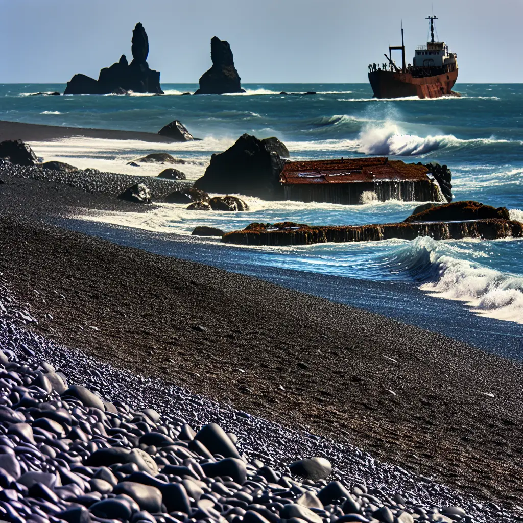 Schwarzer Kieselstrand Djúpalónssandur auf Snæfellsnes