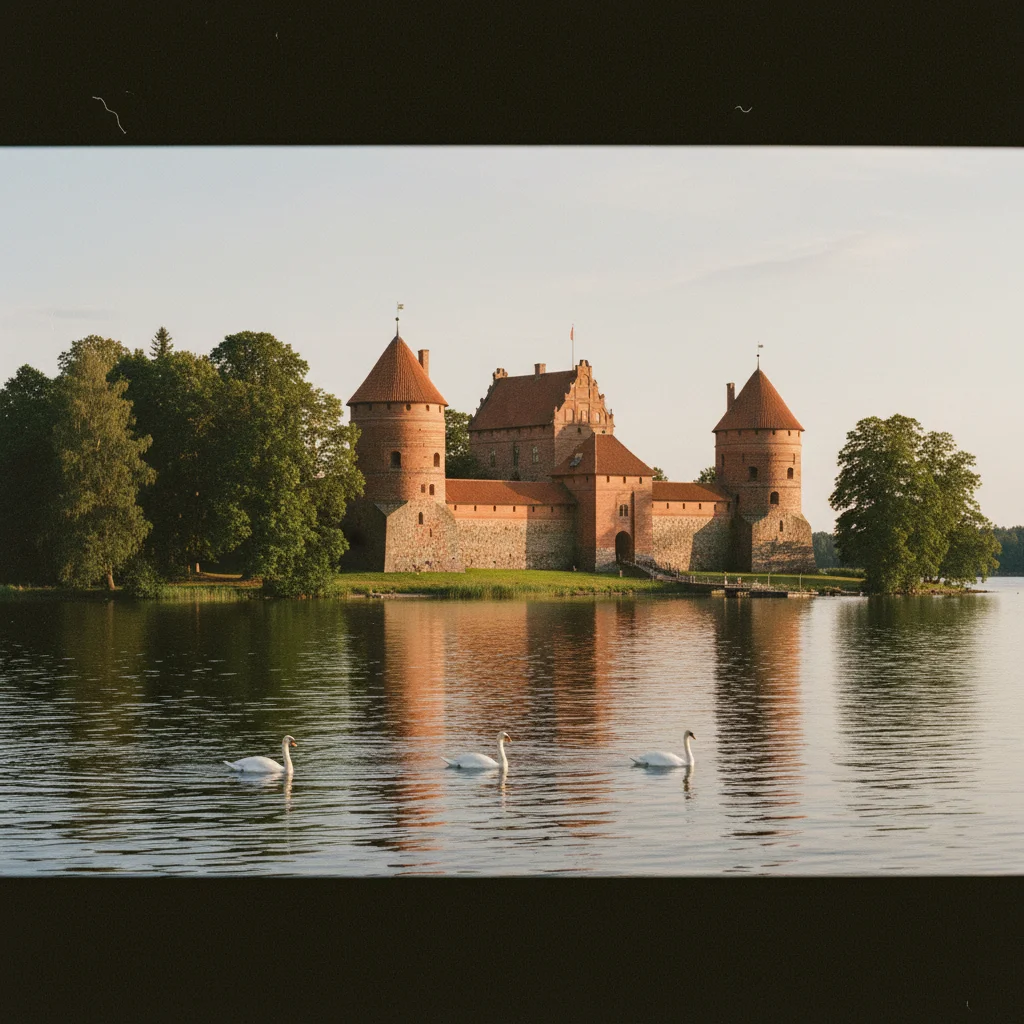 Gripsholms Slott am Mälaren, Renaissanceschloss mit runden Türmen und Spiegelung im Wasser