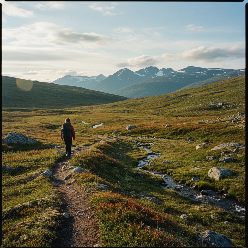 Wanderer im norwegischen Fjell im Sommer